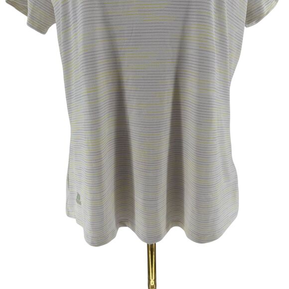 Adidas Golf Polo Shirt Women's Large White Yellow Short Sleeve Novelty HS6663 - Picture 6 of 16